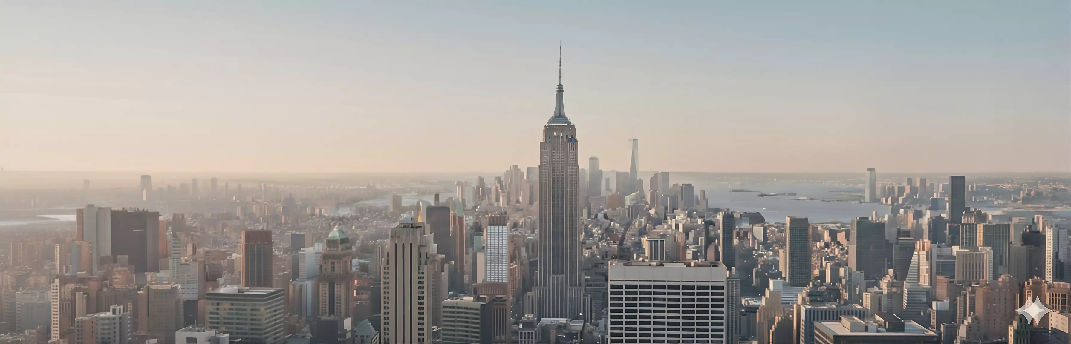 NYC skyline at sunset