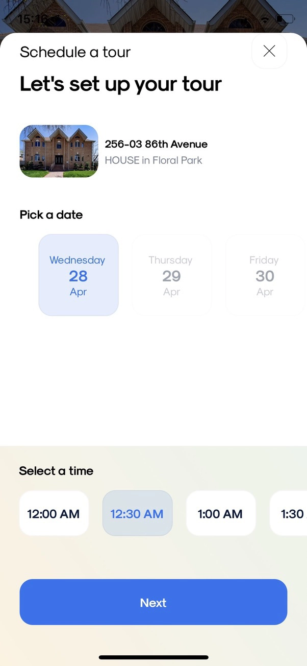 Book a tour online and your Yoreevo agent will coordinate and accompany you to the showing