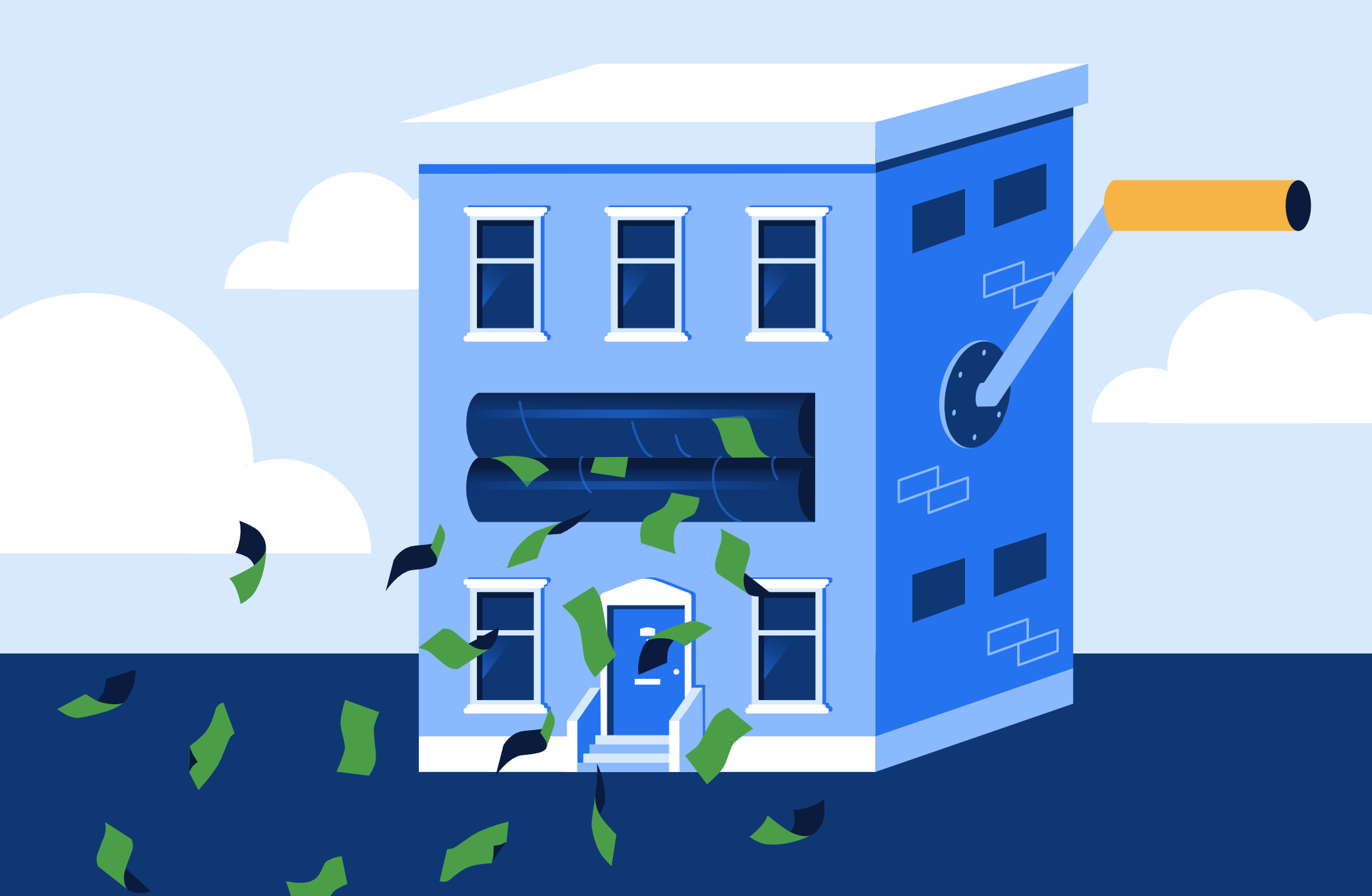 Apartment building printing cash like a printing press